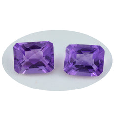 Amethyst 1PC Tiny 5x7 MM Emerald Faceted Purple Fine Semi Precious Loose Gemstone