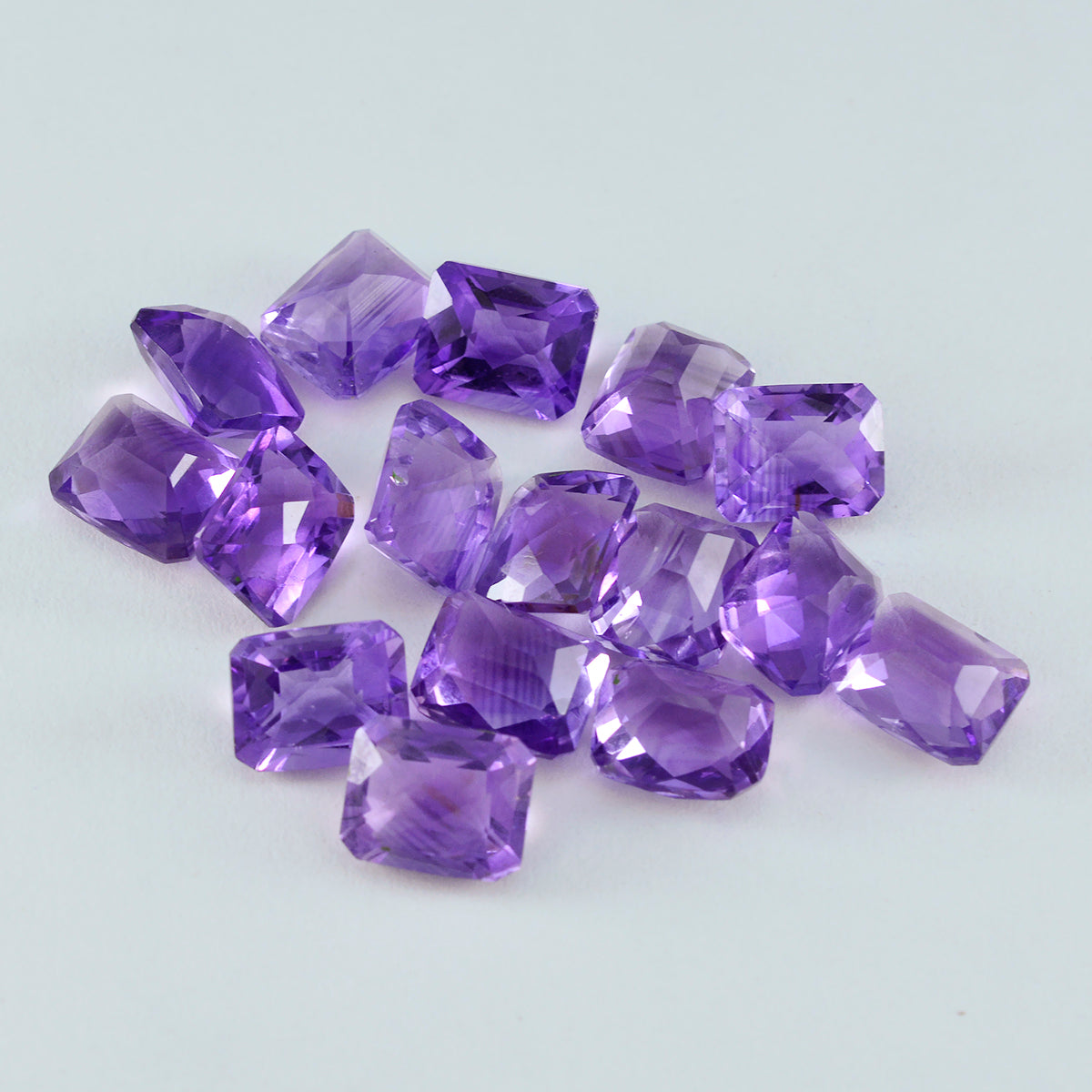Amethyst 1PC Small 6x8 MM Emerald Faceted Purple High Quality Semi Precious Loose Gemstones