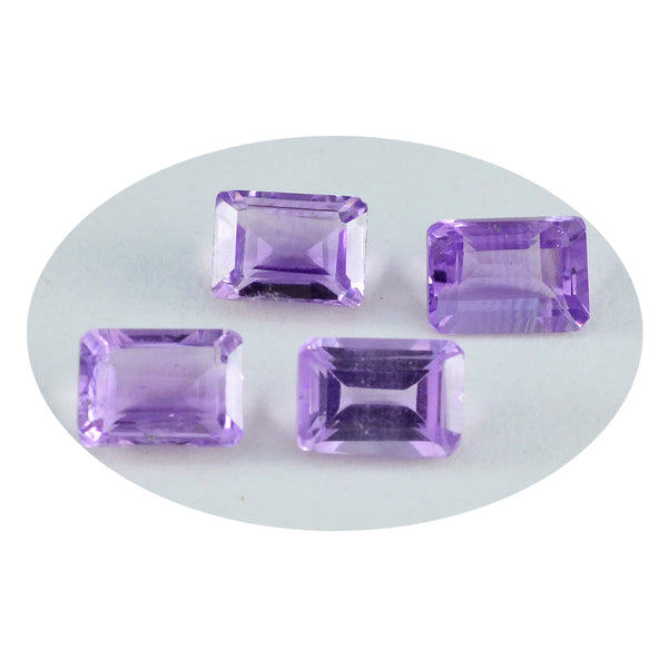 Amethyst 1PC Small 6x9 MM Emerald Faceted Purple Natural Semi Precious Gems
