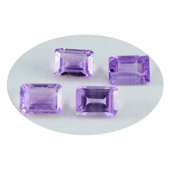 Amethyst 1PC Medium 7x10 MM Emerald Faceted Purple Superior Semi Precious Loose Gemstone