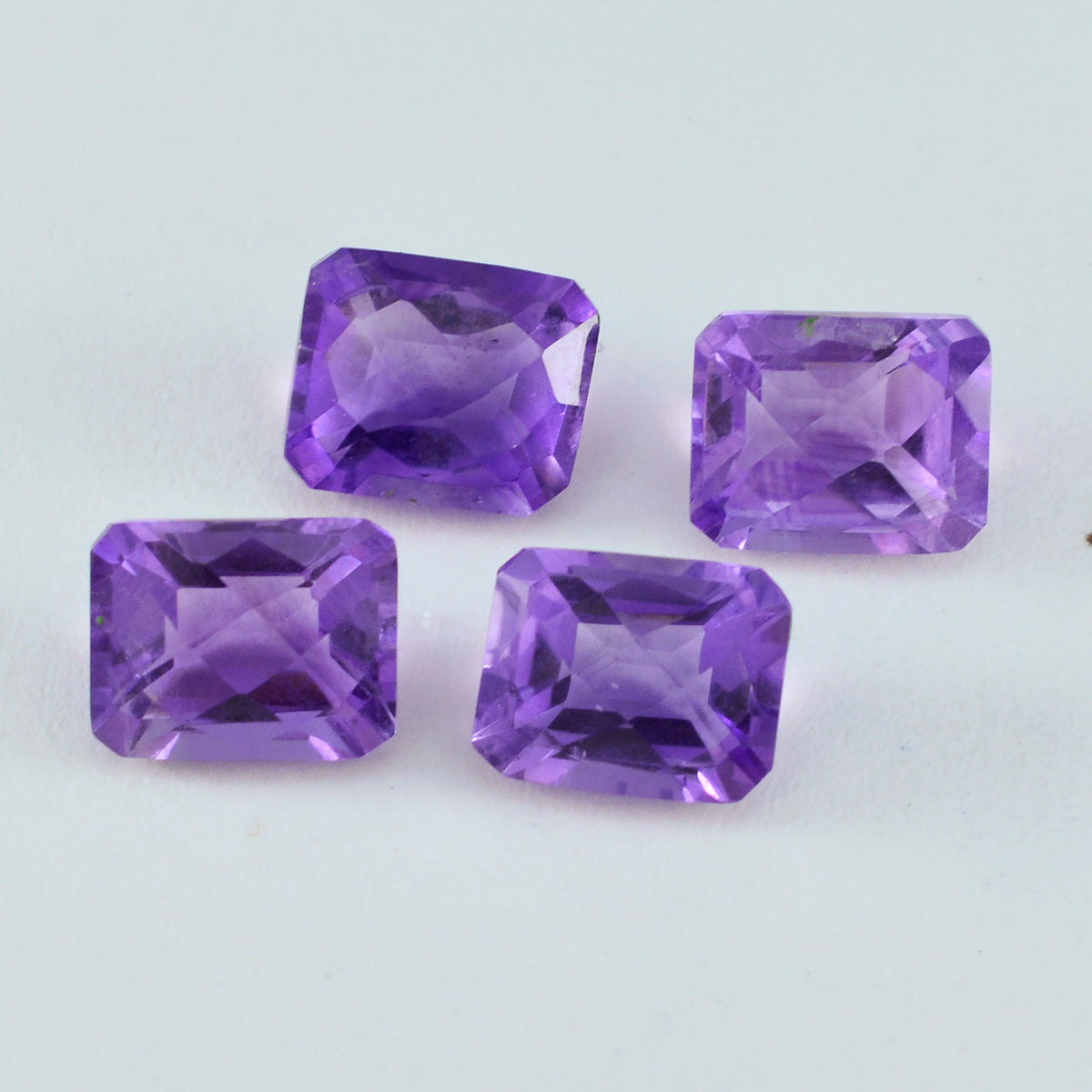 Amethyst 1PC Medium 8x10 MM Emerald Faceted Purple Pure Semi Precious Loose Gemstones