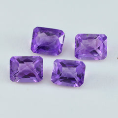 Amethyst 1PC Medium 8x10 MM Emerald Faceted Purple Pure Semi Precious Loose Gemstones