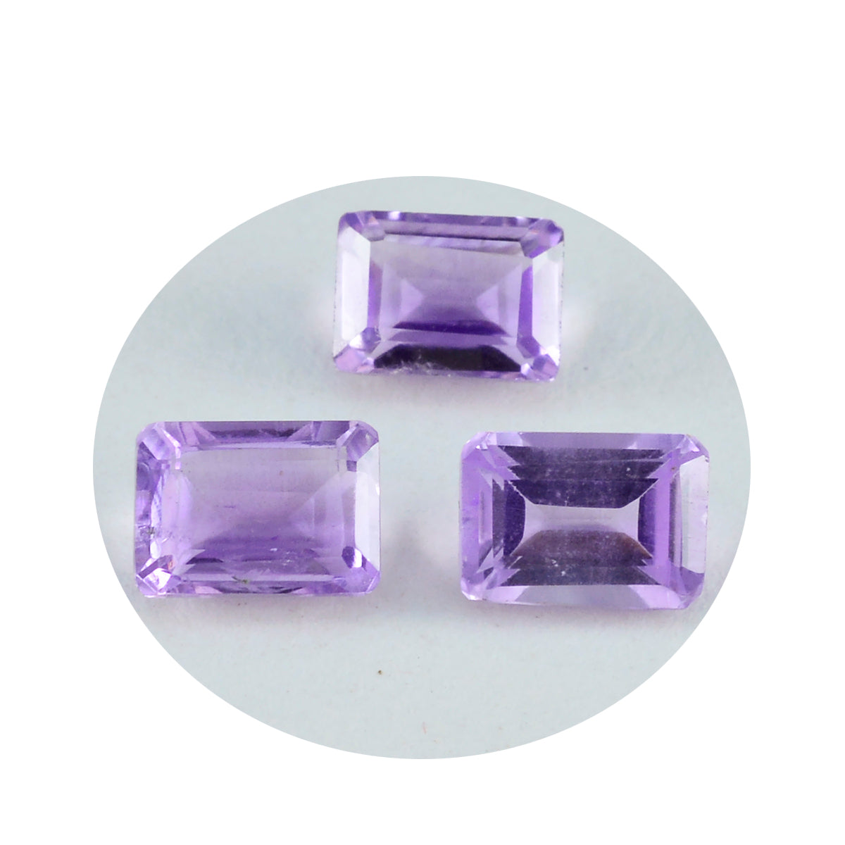Amethyst 1PC Large 9x11 MM Emerald Faceted Purple Fiery Semi Precious Gems Image secondaire du produit