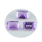 Amethyst 1PC Large 9x11 MM Emerald Faceted Purple Fiery Semi Precious Gems