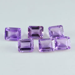 Amethyst 1PC Large 9x11 MM Emerald Faceted Purple Fiery Semi Precious Gems