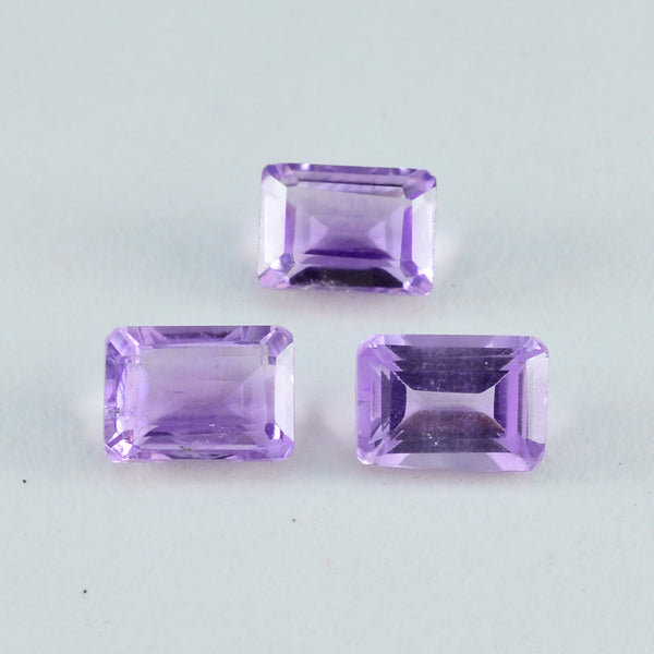 Amethyst 1PC Large 10x12 MM Emerald Faceted Purple Sparkling Semi Precious Loose Gemstone