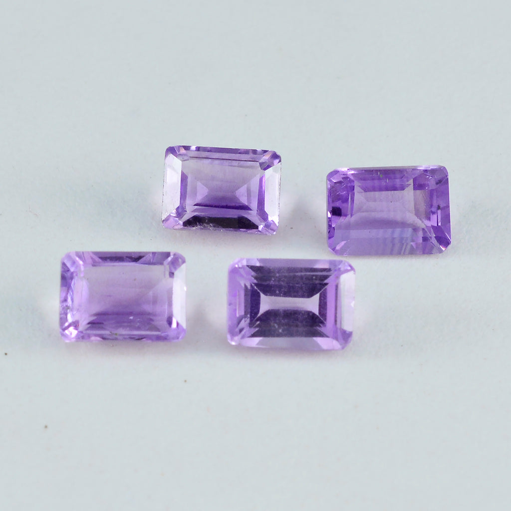 Amethyst 1PC Small 6x9 MM Emerald Faceted Purple Natural Semi Precious Gems