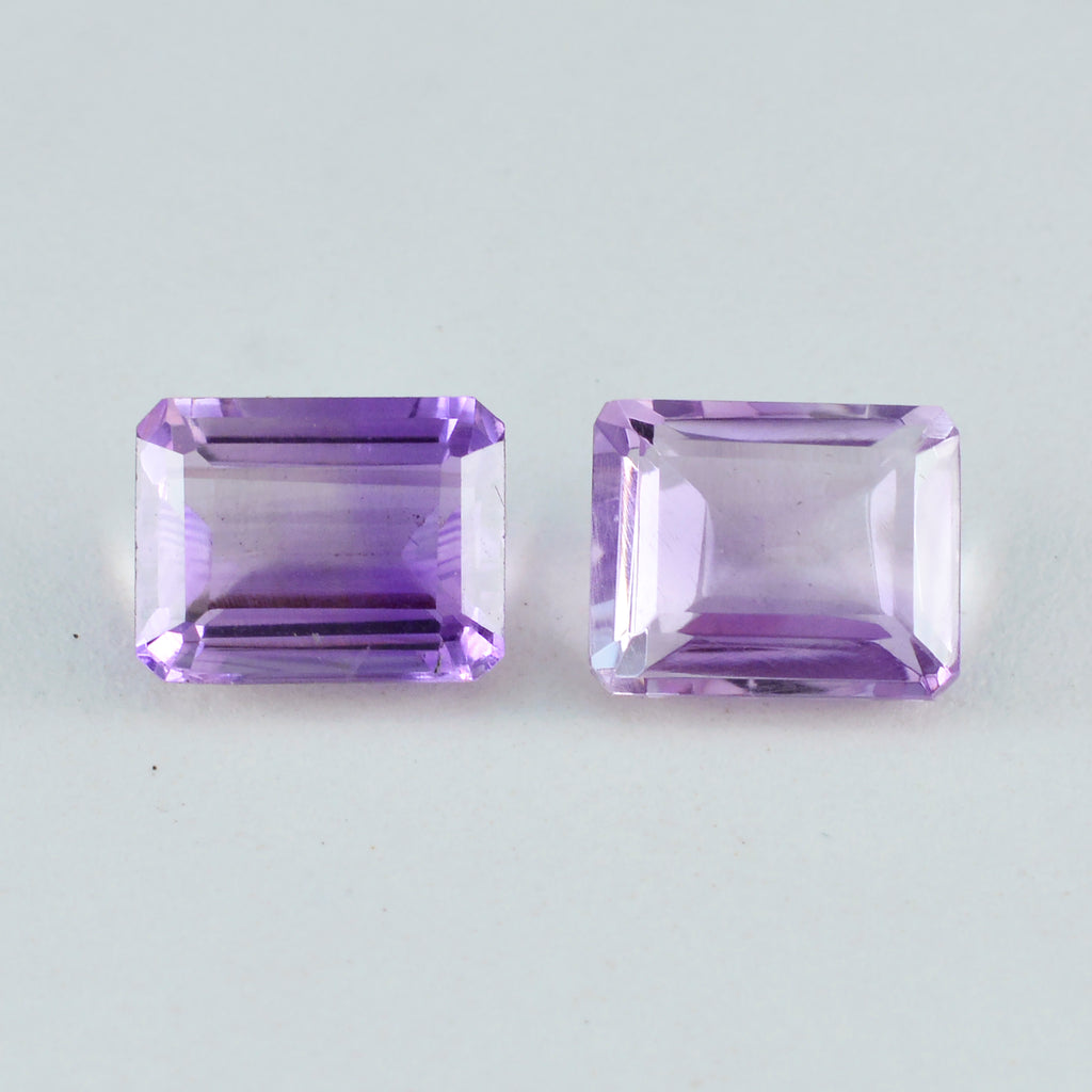 Amethyst 1PC Small 7x9 MM Emerald Faceted Purple Genuine Semi Precious Loose Gems