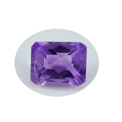 Amethyst 1PC Medium 8x10 MM Emerald Faceted Purple Pure Semi Precious Loose Gemstones
