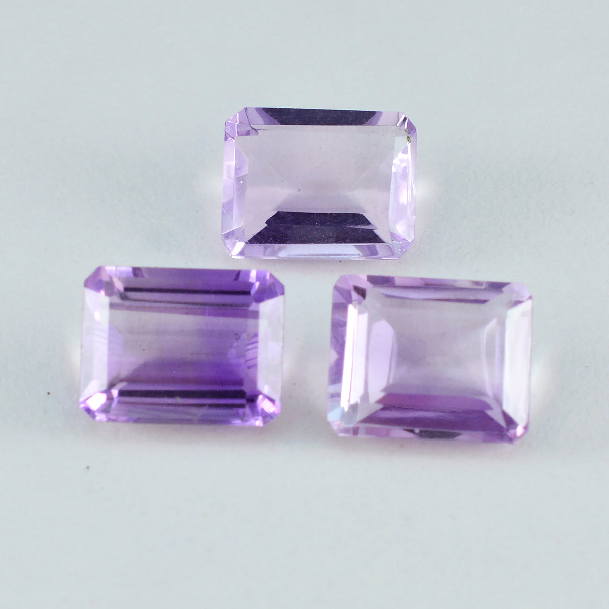 Amethyst 1PC Medium 8x10 MM Emerald Faceted Purple Pure Semi Precious Loose Gemstones