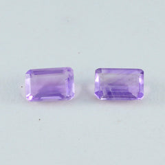 Amethyst 1PC Large 9x11 MM Emerald Faceted Purple Fiery Semi Precious Gems