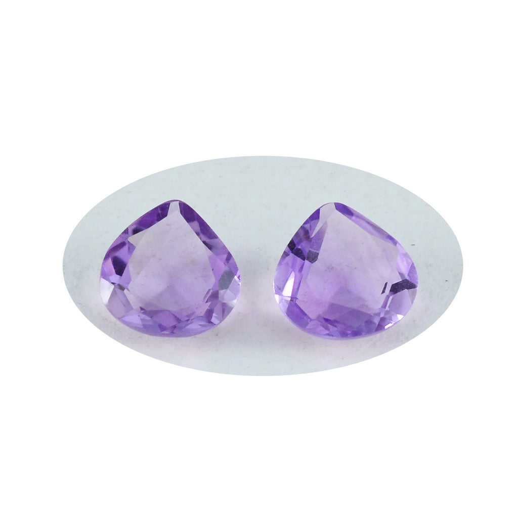 Amethyst 1PC Large 10x10 MM Heart Faceted Purple Shine Semi Precious Loose Gemstones