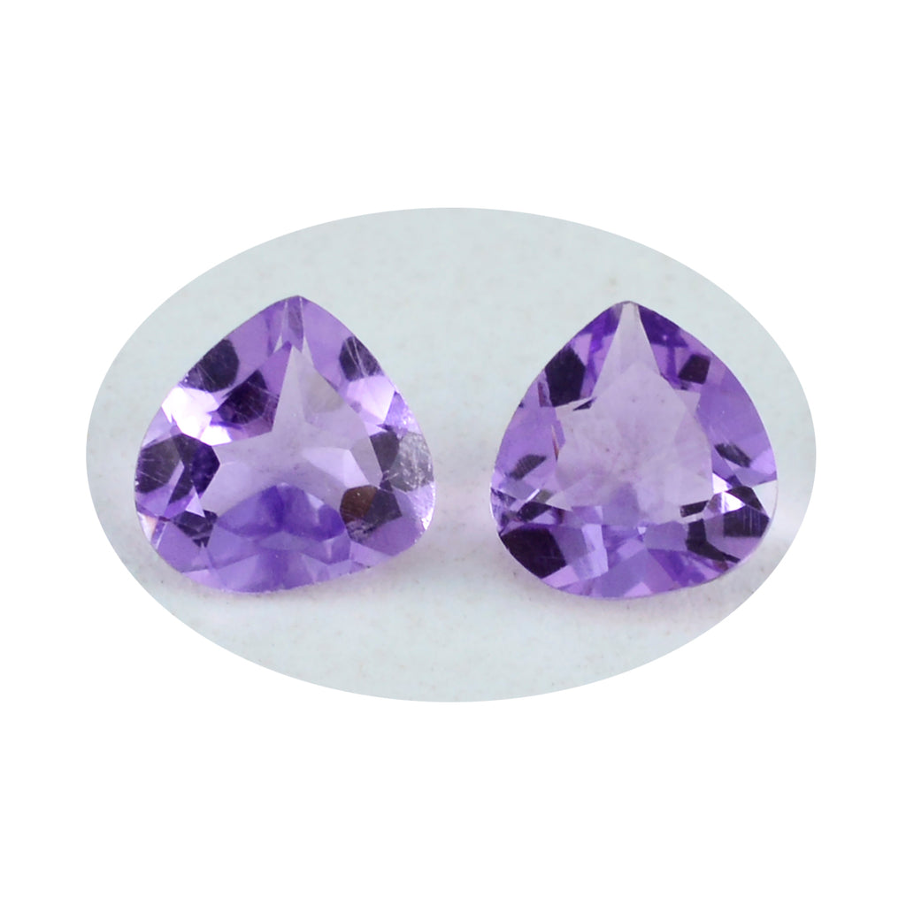 Amethyst 1PC Chunky 14x14 MM Heart Faceted Purple Genuine Semi Precious Loose Gemstones