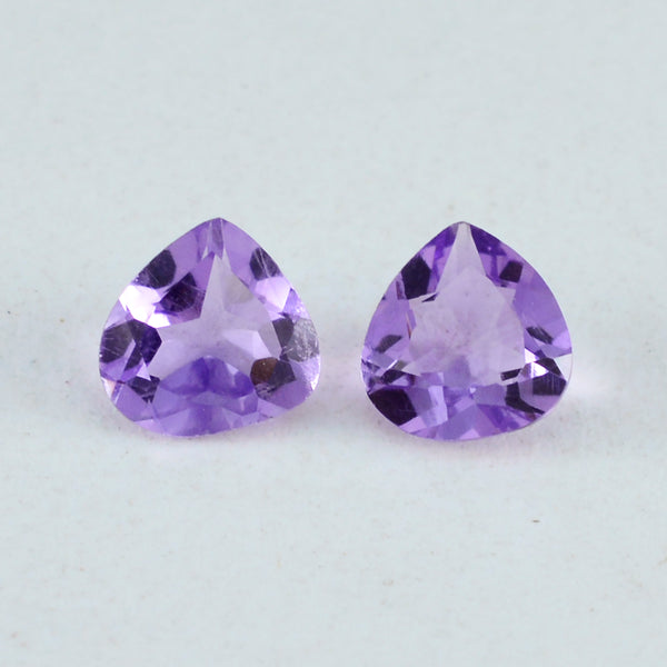 Amethyst 1PC Chunky 15x15 MM Heart Faceted Purple Superior Semi Precious Gems