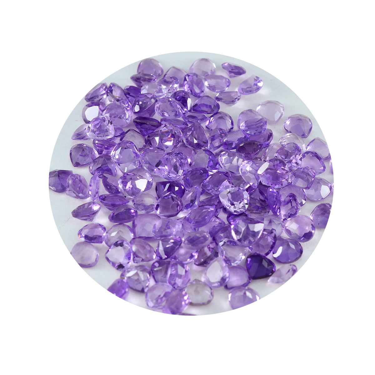 Amethyst 1PC Small 8x8 MM Heart Faceted Purple Luster Semi Precious Loose Gems Image secondaire du produit