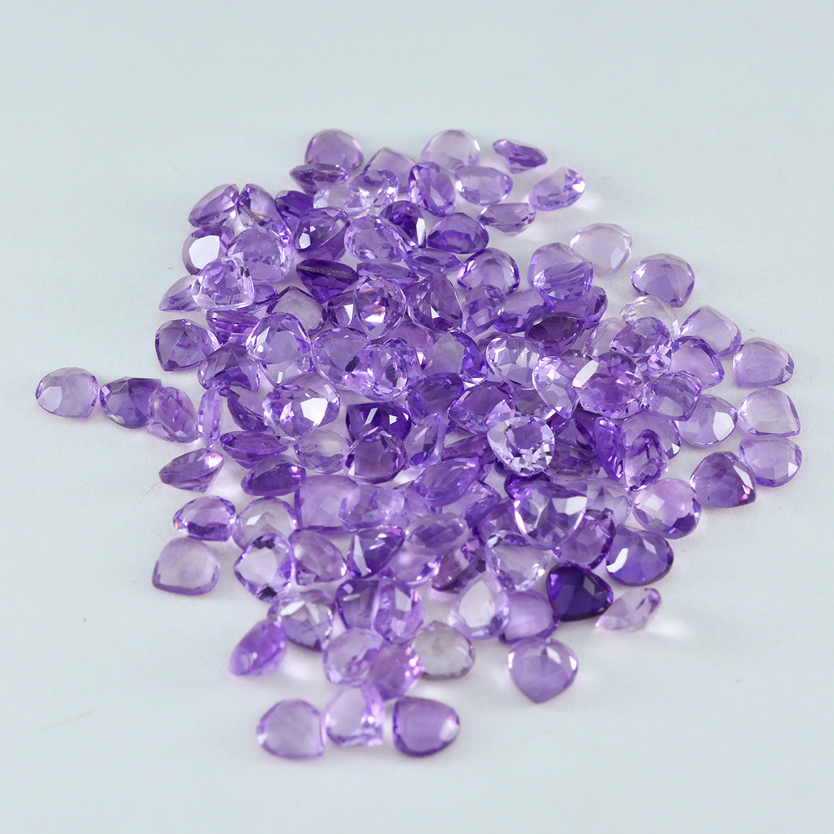 Amethyst 1PC Small 8x8 MM Heart Faceted Purple Luster Semi Precious Loose Gems