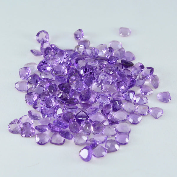 Amethyst 1PC Tiny 6x6 MM Heart Faceted Purple Polished Semi Precious Loose Gemstones