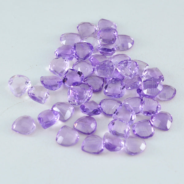 Amethyst 1PC Medium 9x9 MM Heart Faceted Purple Lustrous Semi Precious Loose Gemstone