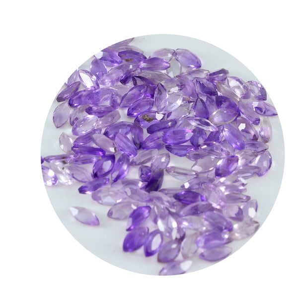 Amethyst 10PC Tiny 2x4 MM Marquise Faceted Purple Fine Semi Precious Loose Gemstone