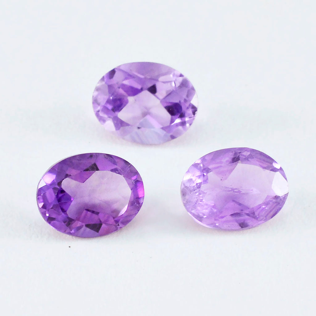 Amethyst 1PC Tiny 4x6 MM Oval Faceted Purple Brilliant Semi Precious Loose Gems