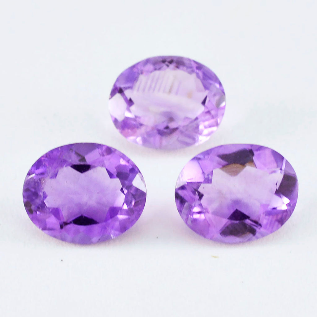 Amethyst 1PC Chunky 15x20 MM Oval Faceted Purple Fiery Semi Precious Loose Gemstone