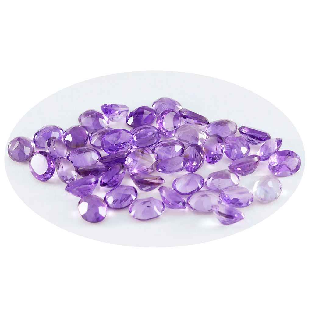 Amethyst 1PC Tiny 5x7 MM Oval Faceted Purple Sparkling Semi Precious Loose Gemstone