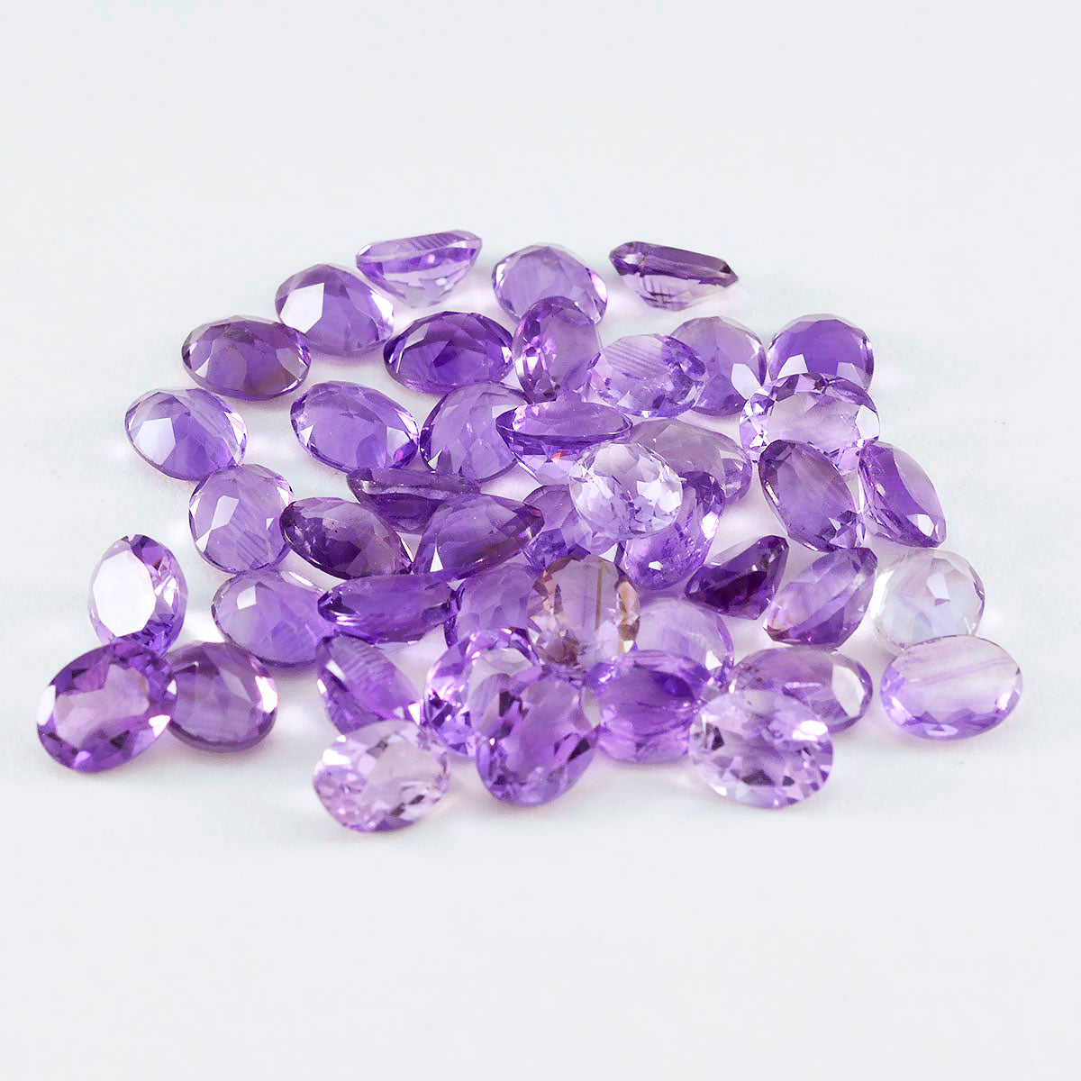 Amethyst 1PC Small 6x8 MM Oval Faceted Purple Polished Semi Precious Loose Gemstones Imagen principal del producto