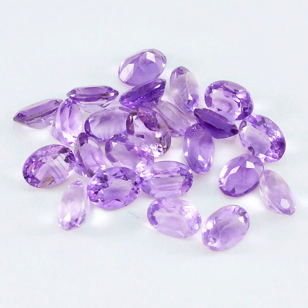Amethyst 1PC Small 7x9 MM Oval Faceted Purple Luster Semi Precious Loose Gems