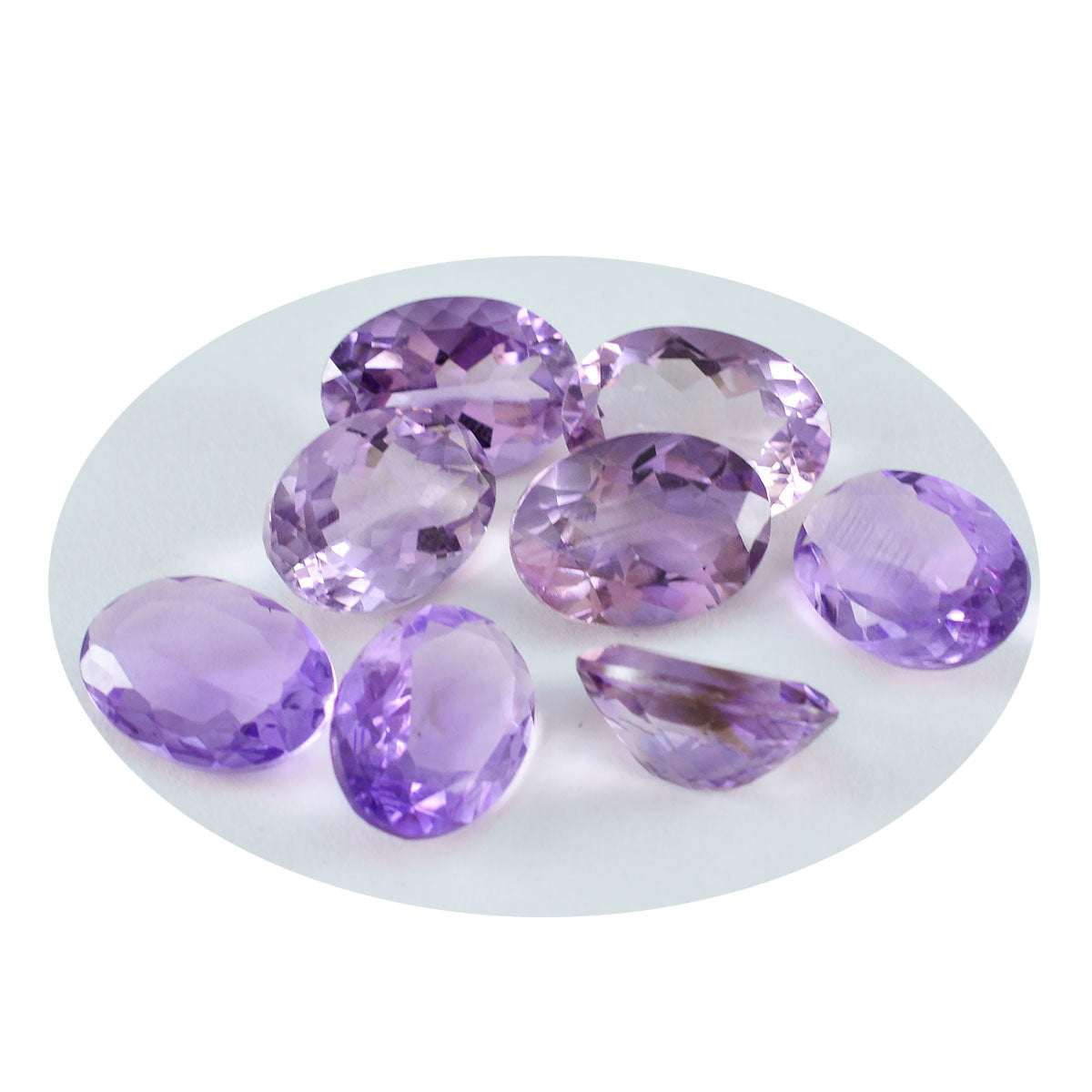 Amethyst 1PC Medium 8x10 MM Oval Faceted Purple Shine Semi Precious Loose Gemstones