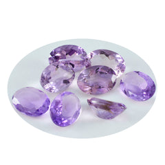 Amethyst 1PC Medium 8x10 MM Oval Faceted Purple Shine Semi Precious Loose Gemstones