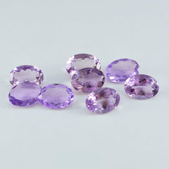 Amethyst 1PC Medium 8x10 MM Oval Faceted Purple Shine Semi Precious Loose Gemstones