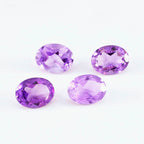 Amethyst 1PC Small 6x8 MM Oval Faceted Purple Polished Semi Precious Loose Gemstones