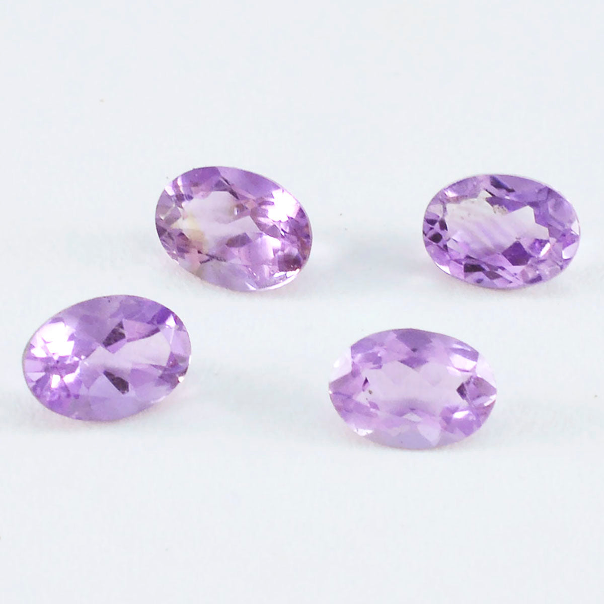 Amethyst 1PC Medium 7x10 MM Oval Faceted Purple Lustrous Semi Precious Loose Gemstone