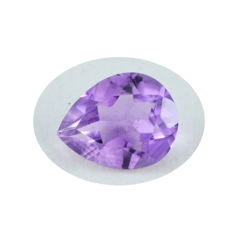 Amethyst 1PC Large 10x12 MM Pear Faceted Purple Lustrous Semi Precious Gems