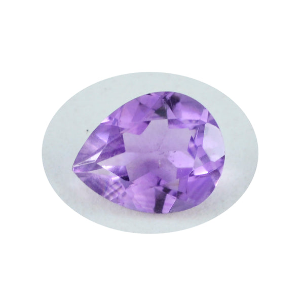 Amethyst 1PC Large 10x12 MM Pear Faceted Purple Lustrous Semi Precious Gems