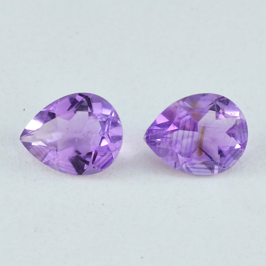 Amethyst 1PC Large 10x14 MM Pear Faceted Purple Shine Semi Precious Loose Gems