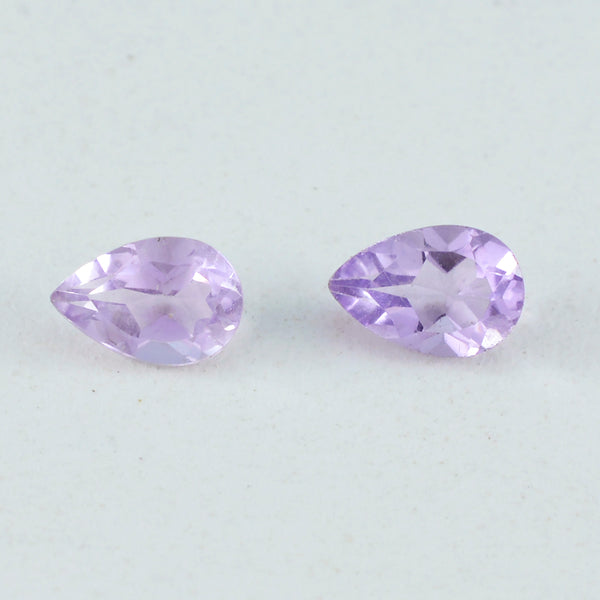 Amethyst 1PC Small 6x8 MM Pear Faceted Purple Pure Semi Precious Loose Gems
