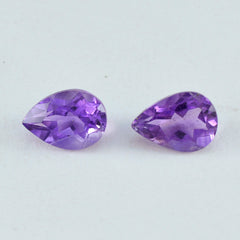 Amethyst 1PC Large 8x12 MM Pear Faceted Purple Luster Semi Precious Loose Gemstones