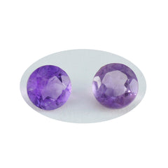 Amethyst 1PC Large 10x10 MM Round Faceted Purple Shine Semi Precious Loose Gemstones