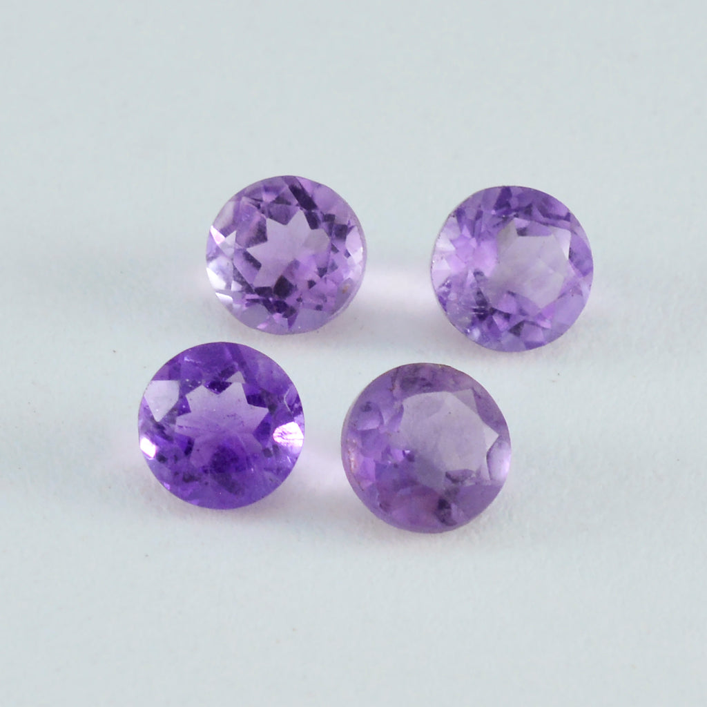 Amethyst 1PC Large 10x10 MM Round Faceted Purple Shine Semi Precious Loose Gemstones