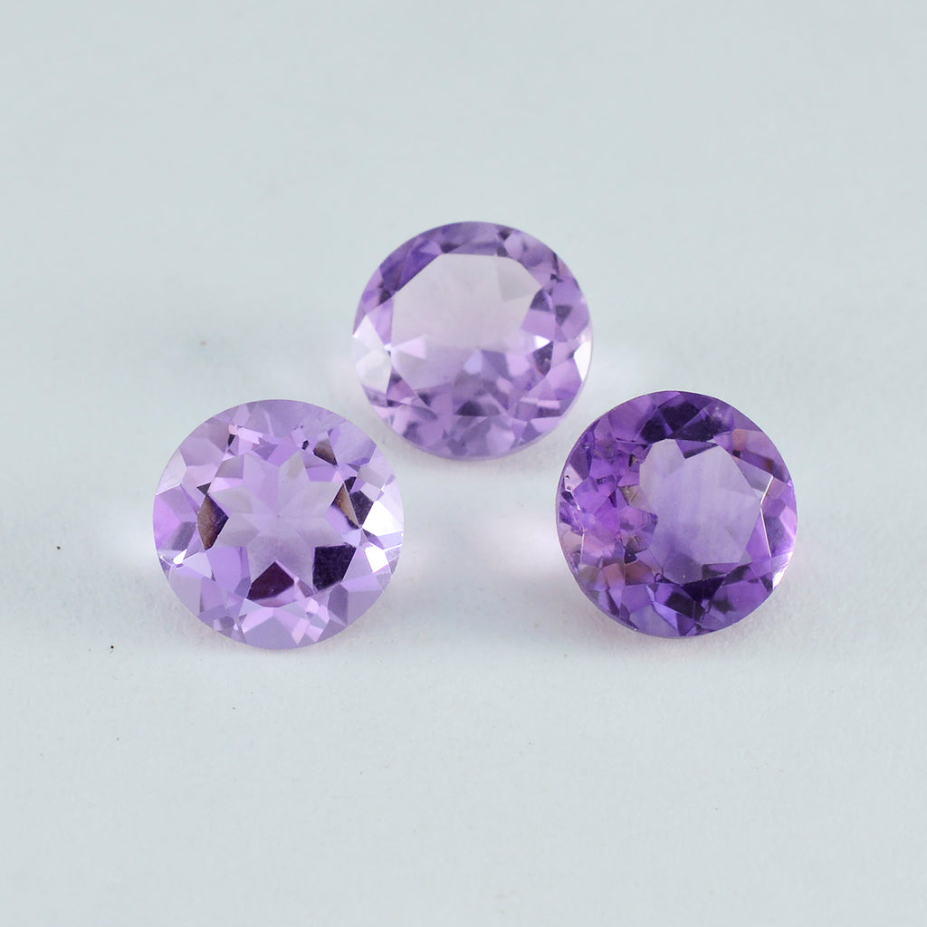 Amethyst 1PC Large 12x12 MM Round Faceted Purple High Quality Semi Precious Loose Gems