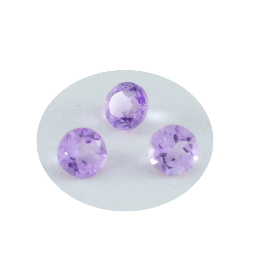Amethyst 1PC Tiny 6x6 MM Round Faceted Purple Polished Semi Precious Loose Gemstones