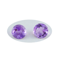 Amethyst 1PC Small 8x8 MM Round Faceted Purple Luster Semi Precious Loose Gems