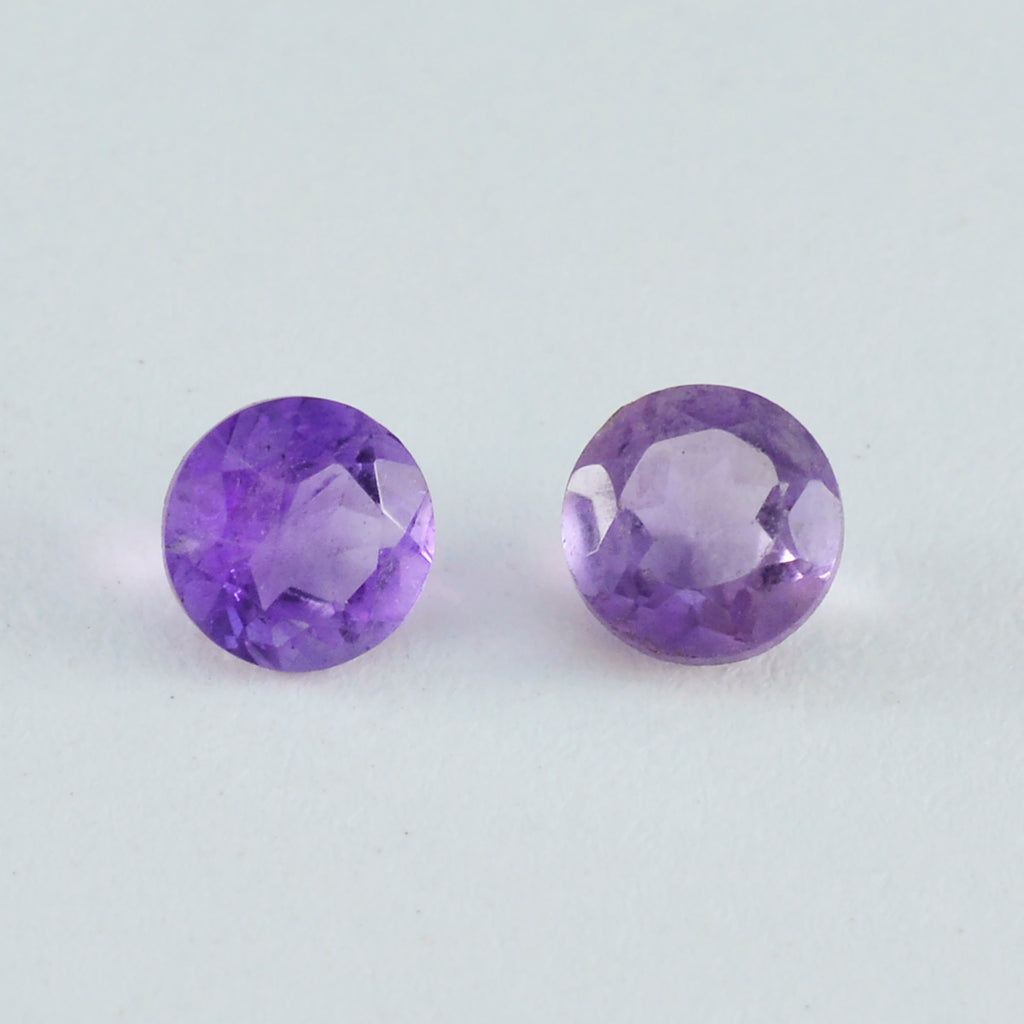 Amethyst 1PC Large 10x10 MM Round Faceted Purple Shine Semi Precious Loose Gemstones