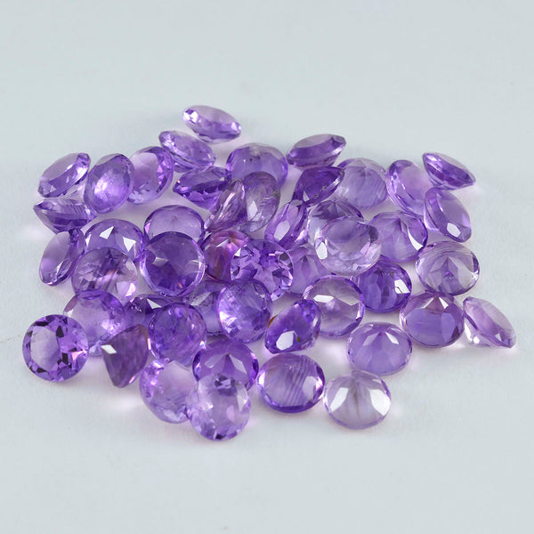 Amethyst 1PC Small 7x7 MM Round Faceted Purple Splendid Semi Precious Gems