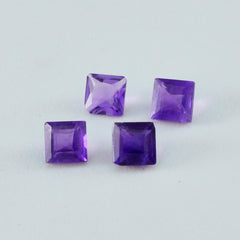 Amethyst 1PC Large 10x10 MM Square Faceted Purple Shine Semi Precious Loose Gemstones