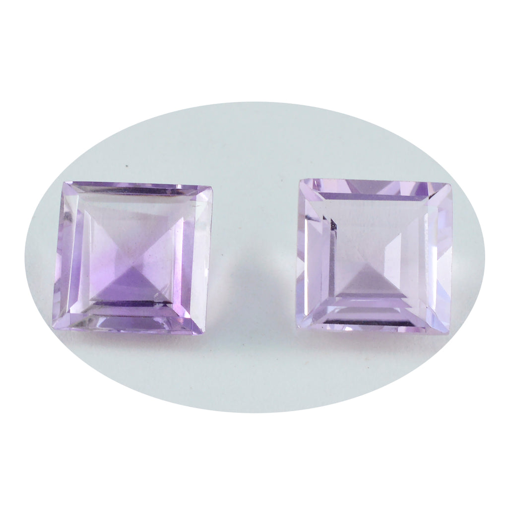 Amethyst 1PC Chunky 14x14 MM Square Faceted Purple Genuine Semi Precious Loose Gemstones
