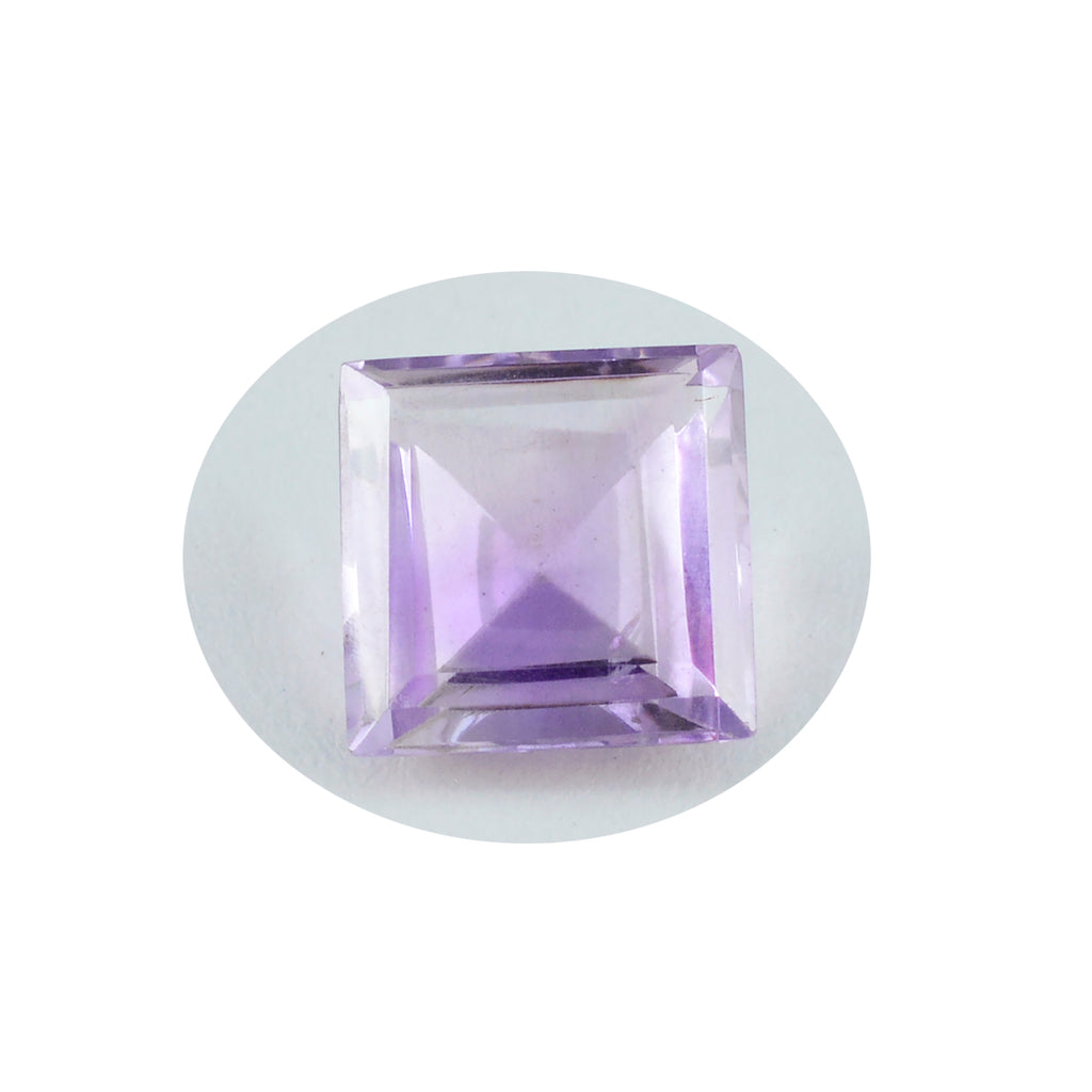 Amethyst 1PC Chunky 15x15 MM Square Faceted Purple Superior Semi Precious Gems