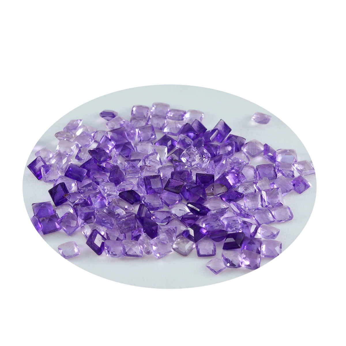 Amethyst 10PC Tiny 3x3 MM Square Faceted Purple Fiery Semi Precious Gems Image principale du produit