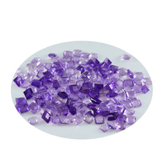 Amethyst 10PC Tiny 3x3 MM Square Faceted Purple Fiery Semi Precious Gems